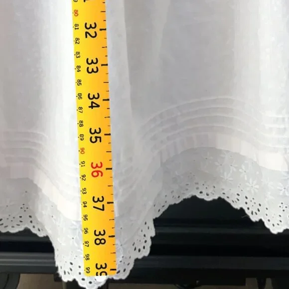 Eileen West White Cotton Midi Nightgown Size 1X Cap Sleeve Pintuck - Picture 6 of 6